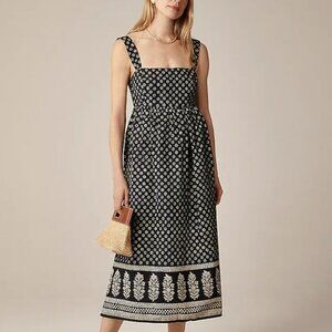 NWT! J. CREW Squareneck Midi Dress in Block Print Size Small